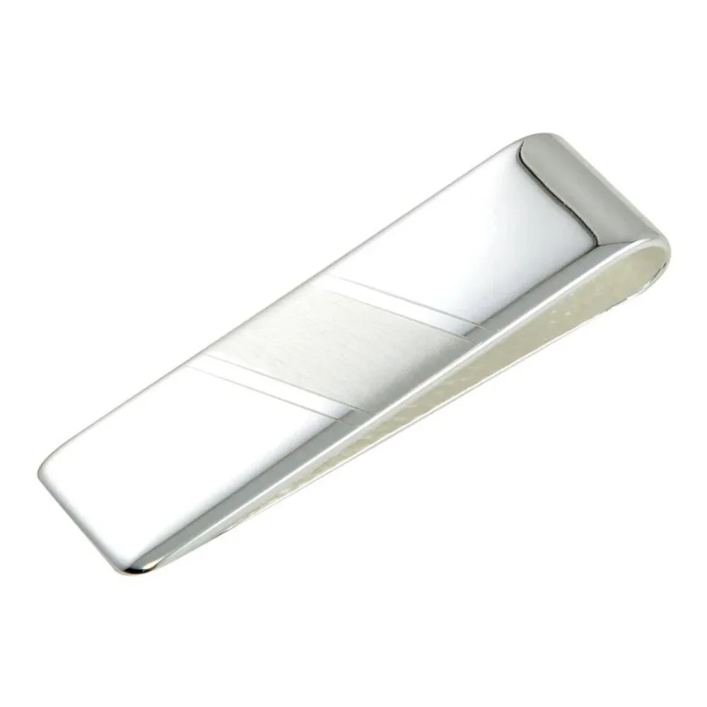 Sterling Silver 925 Matte and High Polished Money Clip